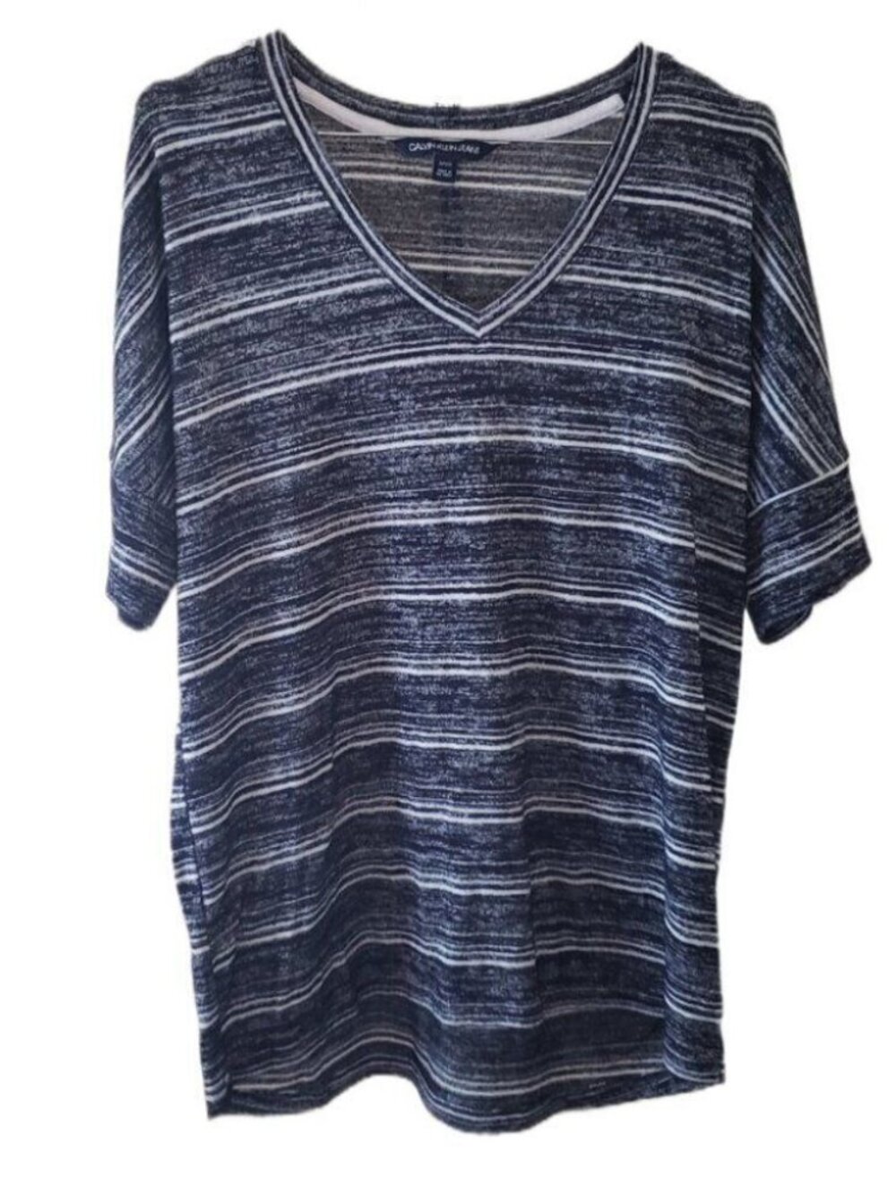 Calvin Klein Jeans Navy Blue & White Soft Short Sleeve Top